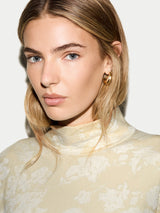 Shine Jacquard Knit Top | Cream