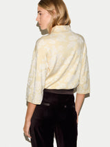 Shine Jacquard Knit Top | Cream