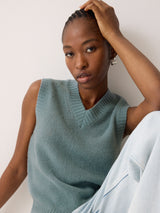 Cloud Cashmere V Tank | Blue