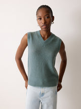 Cloud Cashmere V Tank | Blue