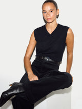 Cloud Cashmere V Neck Tank | Navy