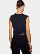Cloud Cashmere V Neck Tank | Navy