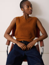Cloud Cashmere V Tank | Orange