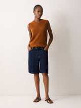 Cloud Cashmere V Tank | Orange