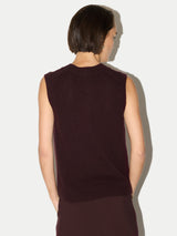 Cloud Cashmere V Neck Tank | Burgundy