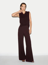 Cloud Cashmere V Neck Tank | Burgundy