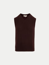 Cloud Cashmere V Neck Tank | Burgundy