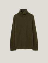 Wool Blend Cocoon Turtle Neck Jumper | Khaki