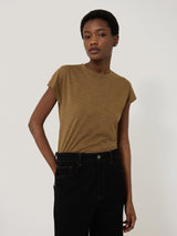 Harlech Cap Sleeve Top | Khaki