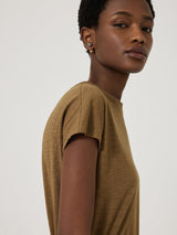 Harlech Cap Sleeve Top | Khaki