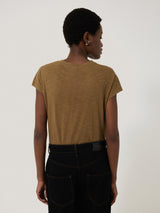 Harlech Cap Sleeve Top | Khaki