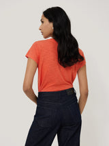 Harlech Cap Sleeve Top | Orange