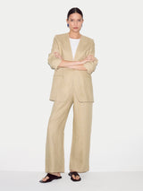 Irish Linen Edge To Edge Blazer | Sand