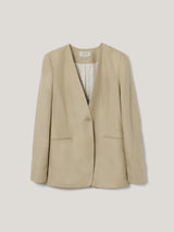 Irish Linen Edge To Edge Blazer | Sand