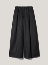 Wool High Waist Pleat Trouser | Grey