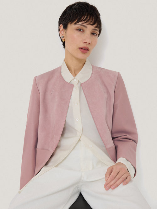 Nakoa Leather Mix Jacket | Pink