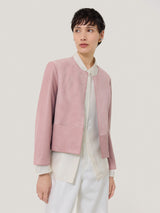 Nakoa Leather Mix Jacket | Pink