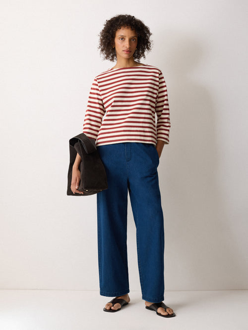 Denim Lyocell Relaxed Trouser | Indigo
