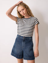 Finton Denim Seam Detail Short | Blue