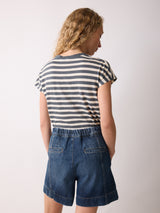 Finton Denim Seam Detail Short | Blue