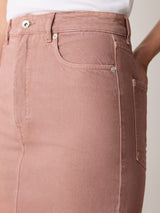 Cole Denim Midi Skirt | Washed Pink