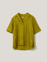 Linen Casual Collar Shirt | Green