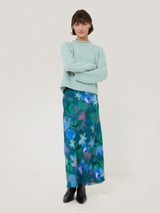Floral Mist Maxi Skirt | Green