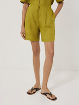 Linen Bermuda Short | Green