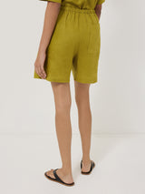Linen Bermuda Short | Green