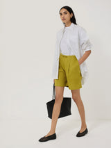 Linen Bermuda Short | Green