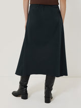 Cotton Seam Detail Skirt | Navy