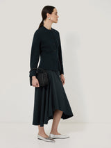 Cotton Seam Detail Skirt | Navy