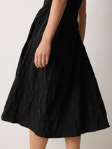 Scuba Cotton Textured Dress | Black