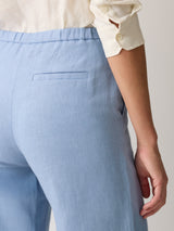Irish Linen Palazzo Trouser | Blue