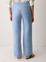 Irish Linen Palazzo Trouser | Blue