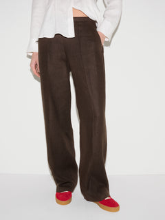 Irish Linen Palazzo Trouser | Brown