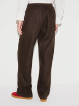 Irish Linen Palazzo Trouser | Brown
