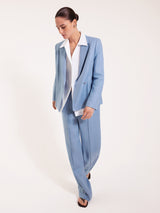 Irish Linen Palazzo Trouser | Blue