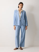 Maree Irish Linen Short Blazer | Blue