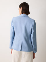 Maree Irish Linen Short Blazer | Blue