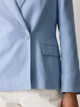 Maree Irish Linen Short Blazer | Blue
