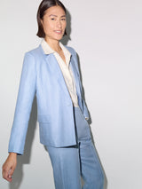 Maree Irish Linen Short Blazer | Blue