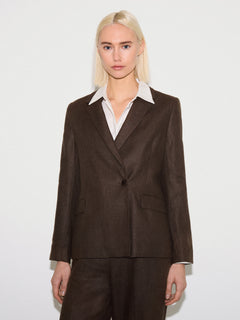 Maree Irish Linen Blazer | Brown