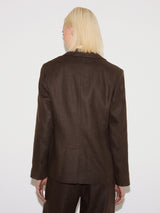 Maree Irish Linen Blazer | Brown