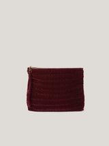 Velvet Quilted Washbag | Burgundy