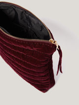 Velvet Quilted Washbag | Burgundy