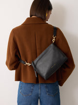 Ava Pebble Leather Crossbody | Black