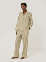 Calmont Stripe Full Length Pyjama | Khaki