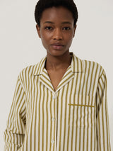 Calmont Stripe Full Length Pyjama | Khaki