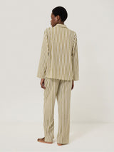 Calmont Stripe Full Length Pyjama | Khaki